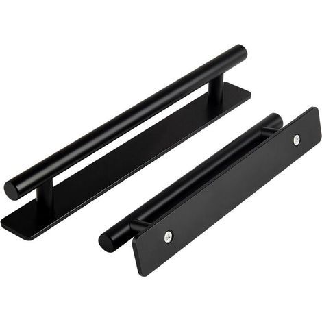 Lot de 2 Poignée de Meuble Autocollante, 150mm Poignées de Porte Coulissante Self-adhesive Furniture Handles pour Tiroir Meuble Cuisine Cuisine Home Decorating,noir (1/3)