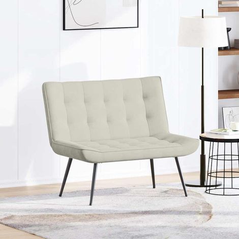 Sitzbank Creme 110x74x84 cm Samt