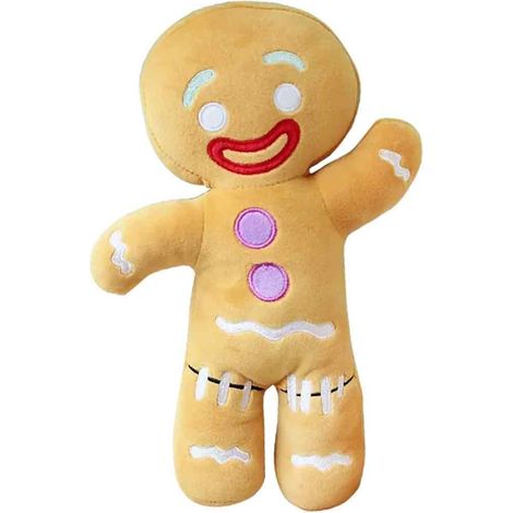 Peluche a forma di omino di pan di zenzero sorridente, biscotto di peluche, cuscino morbido e coccoloso, disponibile in diverse misure.
