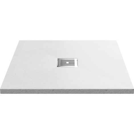 800mm Premium Slimline Square Shower Tray - Slate White (1/5)