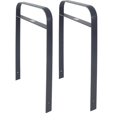 2 x Fahrradanlehnbügel 115 x 76 cm Flachstahl 13 mm Anthrazit Einbetonieren Fahrradständer Parker Typ H