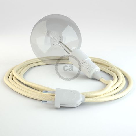 Lampe suspension creative cables rm00 câble soie ivoire 5m (1/5)