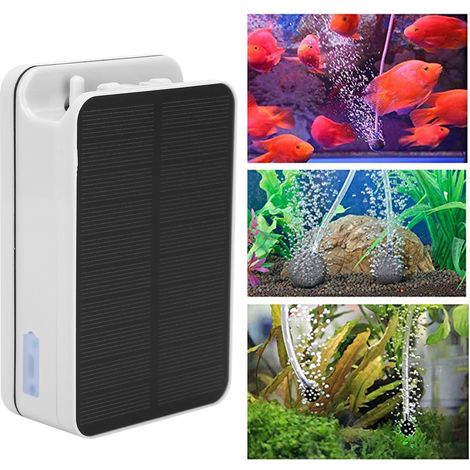 Pompe à air solaire portable AP002 avec batterie rechargeable intégrée pour aquariums et bassins à poissons (1/5)