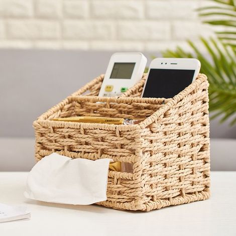 Panier de Rangement Tressé Style Naturel – Corbeille de Rangement Rustique en Osier pour Déco Intérieure (1/5)