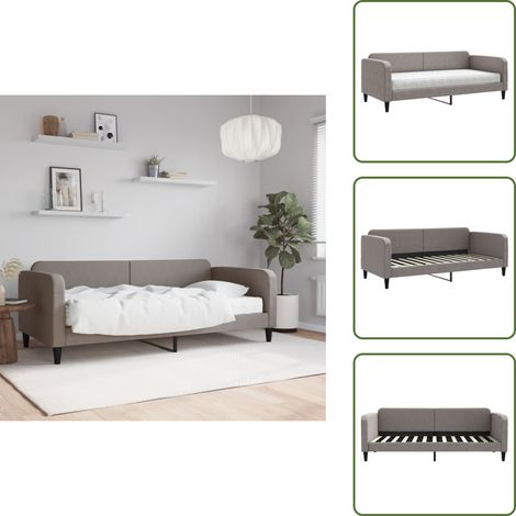 Sofá cama gris - vidaXL Sofá cama con colchón tela gris taupe 90x200 cm - Sofá cama con espuma