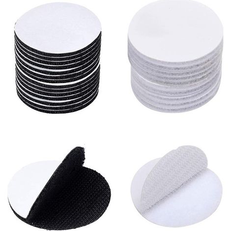 Cierres redondos de velcro，30 pares，5 cm，Cierres para cojines de sofá，Adhesivos de fijación，Adhesivo antideslizante y que no deja marcas (1/5)