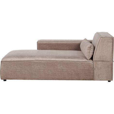 Rechtsseitige Chaiselounge HELLNAR Stoff Hellbraun (1/4)