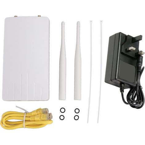 Routeur WiFi extérieur 4G LTE POE avec emplacement pour carte SIM, modem 4G LTE déverrouillé de 300Mbps avec 2 antennes 5dBi pour l'Europe (1/5)