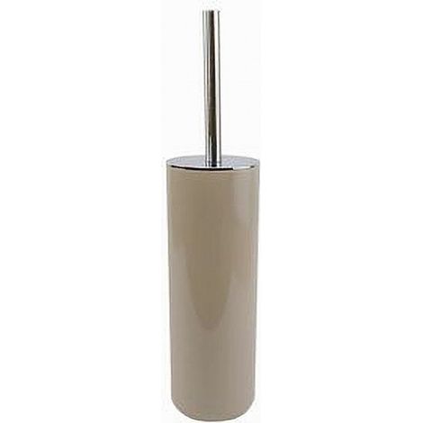 TRADE SHOP - Portascopino Porta Scopino Con Scopettino Wc Bagno Water Tortora Silver 69482 - (1/3)