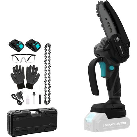 Cecotec Sierra de Podar 4" a Batería 21V MontanaForce 4000 Hand. 400W, Velocidad 25000rpm, Engrasador a Botón, Incluye 2 Bat