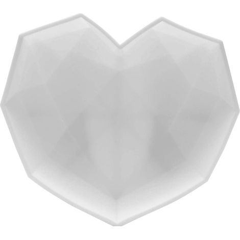 Weiße Silikon-Herzform in Diamantform für Schokolade, Fondant, Kuchen und selbstgemachtes Gebäck – Weißes Set (1/5)