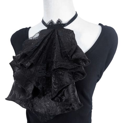 Colletto finto multistrato da donna, stile vittoriano, colore nero