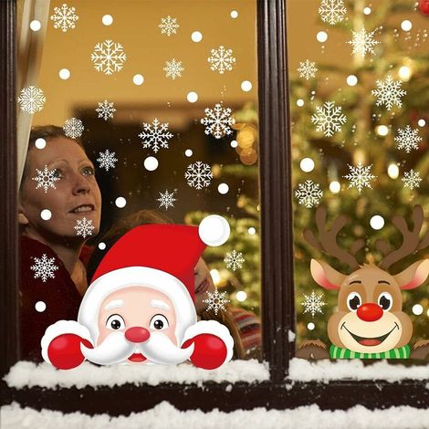 Sticker Noël Sticker fenêtre Noël Décoration de Noël Décoration de Noël Sticker mural Sticker fenêtre Mur de verre Décoration de Noël peinture (1/5)