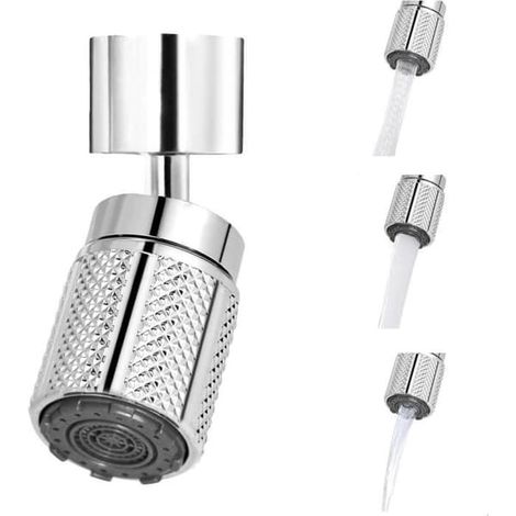 Aérateur de robinet universel pour M/FM 20 mm, 22 mm et 24 mm, aérateur à 360°, réglage progressif du débit sur trois niveaux, idéal pour économiser l'eau dans la cuisine. (1/4)