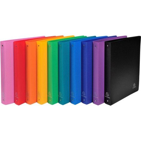 Classeur 4 anneaux plastifié Exacompta Opak A4 Maxi - Dos 4 cm coloris assortis - Lot de 20 (1/5)