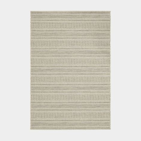 Décoweb – Tapis extérieur Indy grège 120 x 170 cm – 100 % polypropylène – Résistant à l'eau et aux UV – Compatible chauffage au sol