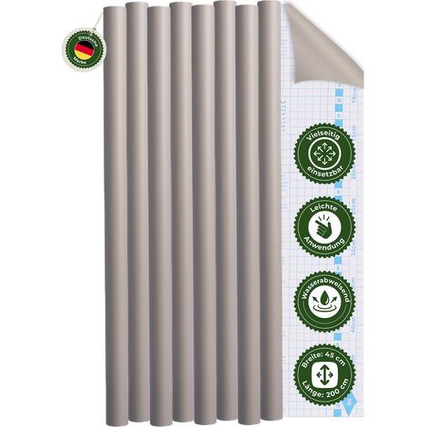 Klebefolie Klebefolie Möbel – Möbelfolie selbstklebend Taupe 2er Set, 2 x 45 x 200 cm, zuschneidbar, rückstandsfrei entfernbar – Veluxis