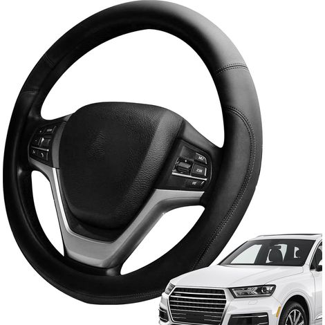 Housse de volant antidérapante - Housse de volant antidérapante, housse en cuir microfibre de volant de voiture Intérieur de voiture en cuir microfibre pour petites voitures, SUV et berlines, housse (1/5)