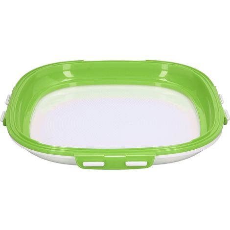 Plateau de conservation des aliments, boîte de rangement réutilisable et empilable pour réfrigérateur, vert. (1/5)