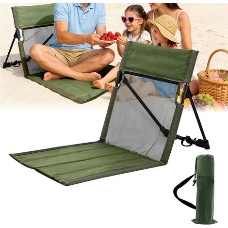 Chaise de Plage Pliable,Respirante Tapis de Plage avec Dossier, en Tissu Oxford 600D, Portable Chaise de Plage Pliante Ultra Légère, pour Camping, Plage, Pplein Air, Herbe,Jardin(Vert) (1/5)