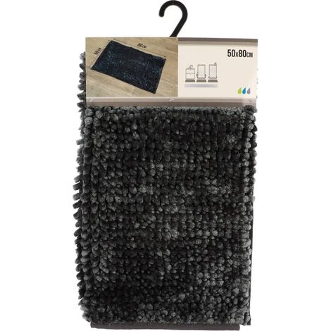Tappeto in microfibra satin ciniglia 50x80cm - grigio scuro - Tendance (1/2)
