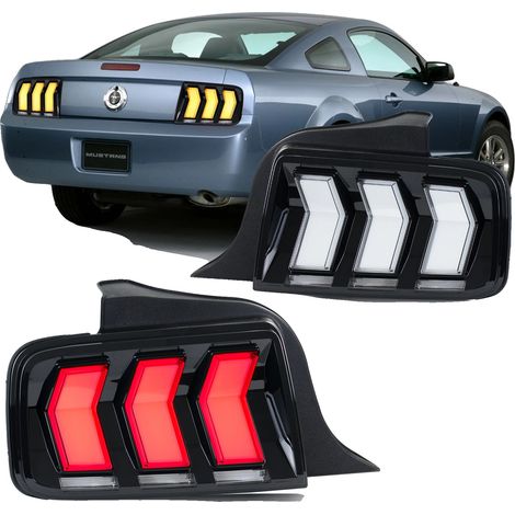 Conjunto de luz trasera, plástico ABS, 12 V, 3400 lúmenes, compatible con Ford Mustang 2005-2009, resistente al agua IP67. (1/5)
