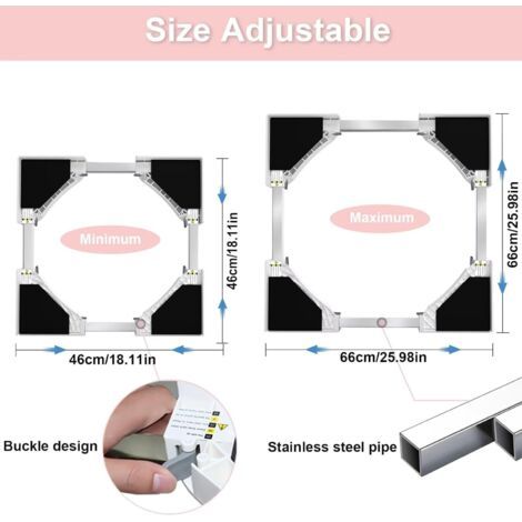 Kit de superposition pour lave-linge et sèche-linge, antidérapant, gain de place, plage de réglage de 48 à 75 cm Maison et jardin Pièces et accessoires 1 kit de superposition pour lave-linge et sèc