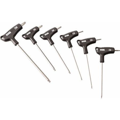 USAG 280 HXTX/SE6 Set 6 Chiavi Maschio TORX X-Grip Impugnatura Bimateriale
