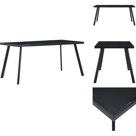 Esstisch Schwarz 180 x 90 x 75 cm Hartglas vidaXL (1/5)