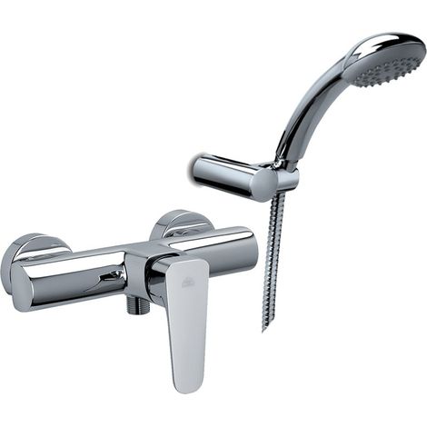 Miscelatore doccia paffoni serie sly con duplex e supporto a muro fisso