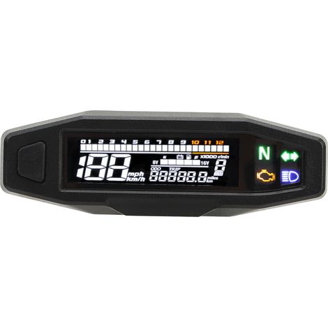 Universeller hochpräziser 12V LCD-Tachometer, LED-Kraftstoffstandanzeige für Motorrad, Motocross und Rennsport, vielseitiges Display. (1/5)