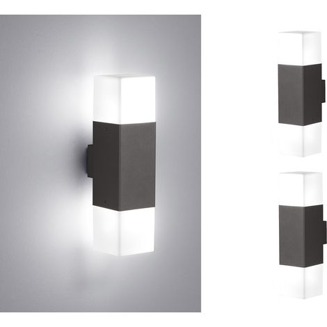 LED Außenwandleuchte 2er Set Up & Down Light Anthrazit - Außenbeleuchtung Haus (1/5)