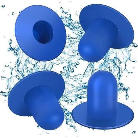 Lot de 4 Bouchons Muraux pour Piscine Hors Sol – Compatible avec Intex et Bestway – Pour Filtre et Pompe – Couleur Bleue (1/5)