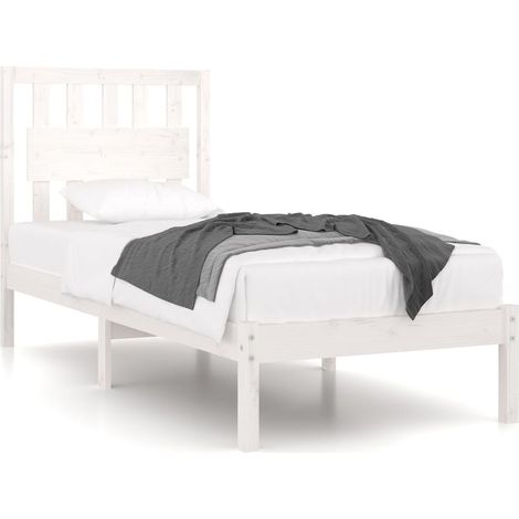 Maison Exclusive - Giroletto Bianco in Legno Massello di Pino 90x190 cm Single