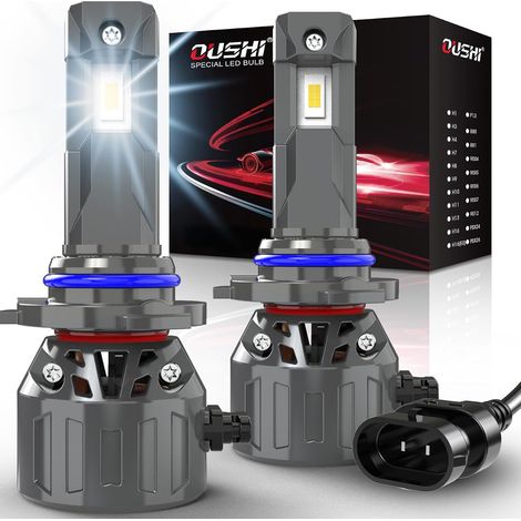 HIR2 LED Bulb 120W 32000LM 6000K Xenon White Mini 1:1 9012 Headlight Bulbs for Cars and Motorcycles, Pack of 2 (1/5)