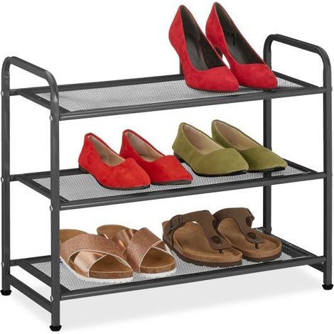 Mensola per scarpe in metallo nero (1/5)