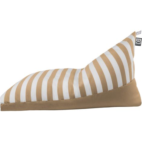 Pouf de jardin XXL en tissu Toldotex beige – Résistant aux UV et à l'eau – Confort optimal pour terrasse et piscine – 90x155cm – Happers