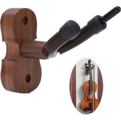 Gancio per violino, supporto per gancio per violino in legno di noce nero con gancio