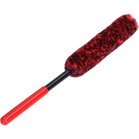 Brosse de lavage de roue universelle, brosse à pneu portable, brosse de nettoyage de voiture, brosse de lavage de voiture pour le nettoyage des roues, rouge (1/5)