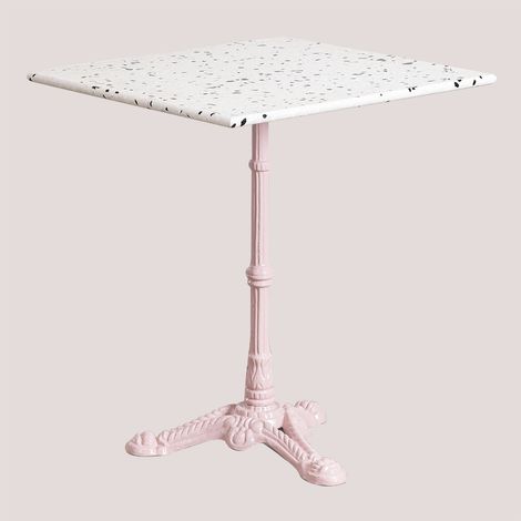 SKLUM Quadratischer Bartisch aus Terrazzo (60x60 cm) Volutto Zuckerwatte-Rose                                  