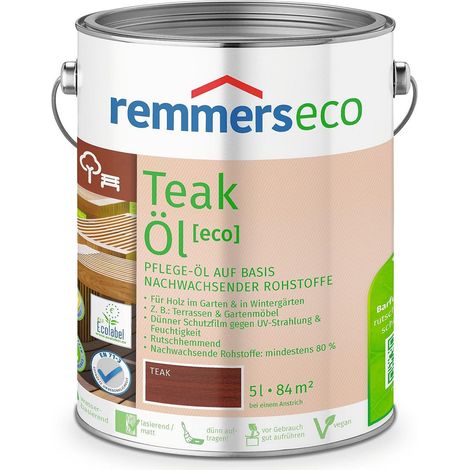 Remmers Teak-Öl [eco], 5 Liter, Teaköl für aussen und innen, optimal für Teak Gartenmöbel oder Teak Holzterrassen, ökologisch, bienenverträglich