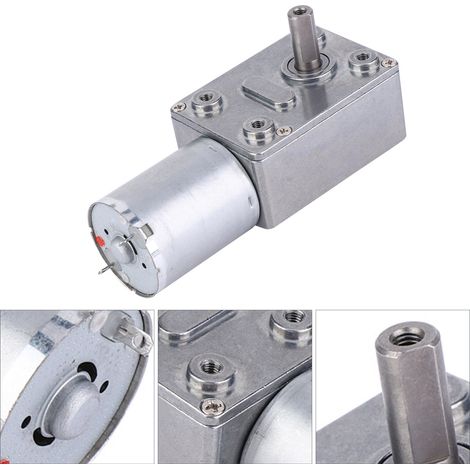 Moteur à engrenage à vis sans fin 24V, couple élevé, vitesse 10 tr/min, idéal pour applications industrielles