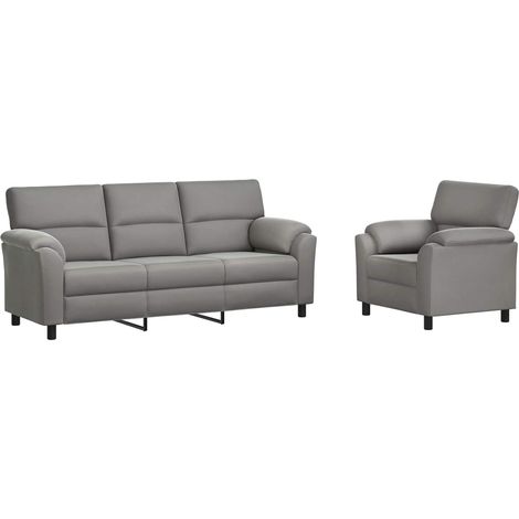 Ensemble de canapés 2 pièces Gris clair Velours - 214 × 85 × 93 cm (1/5)