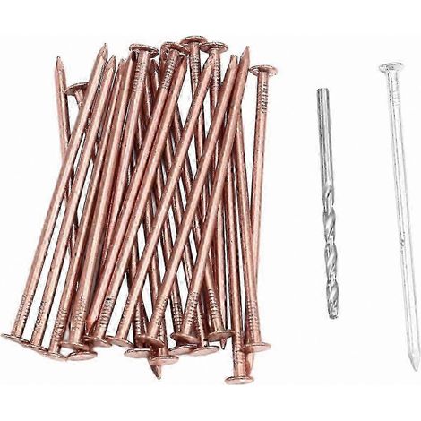 Clous en cuivre de 3,5 pouces pour l'abattage d'arbres - Paquet de 25 fixations en cuivre pur (1/4)