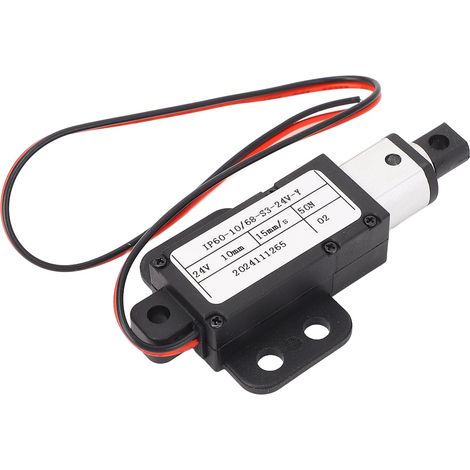 Mini actionneur linéaire électrique 15 mm/s, poussée 50 N, course 10 mm, tube en aluminium (1/5)