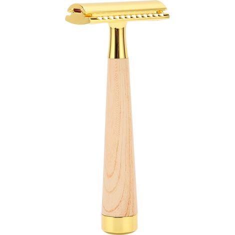 Rasoir de sûreté double lame réutilisable en alliage de zinc, lavable, pour homme et femme, usage domestique et salon, kit de rasage classique (1/5)