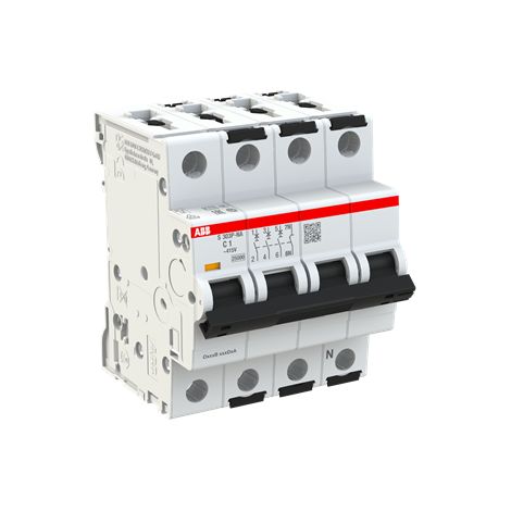 S300P-Disjoncteur 3P+NAD-1A-Courbe C-Pdc 25000A-230/400VAC 100kA-3 modules 2CDS383103R0014 ABB A907748 (1/3)