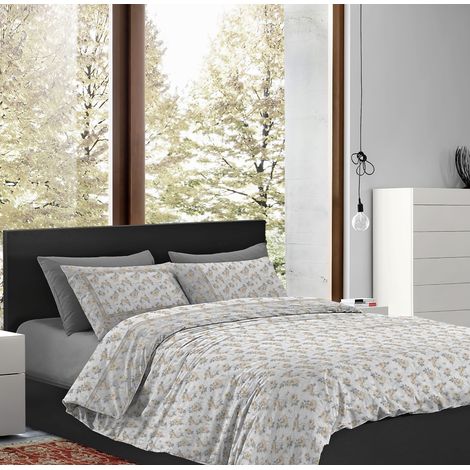 Parure Copripiumino Matrimoniale Sacco e Federe Due Piazze Con Stampe Moderne In Morbido Cotone Stampato Letto Due Piazze Disegni Moderni In Più Colori Dis19 Rosa/Grigio