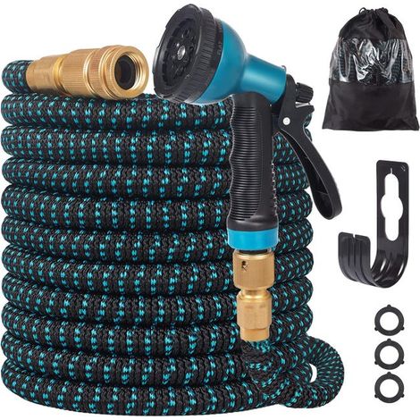 Tuyau d'arrosage extensible de 100 pieds avec 10 buses fonctionnelles, latex 4 épaisseurs et raccords en laiton massif de 3/4 po (SKU produit : 96505189 SKU Offre : mkh25.6.26-17) (1/5)
