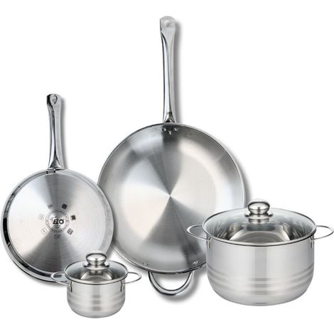 Ensemble de 2 Poêles de cuisson 24 et 32 cm et 2 faitouts 12 et 20 cm Elo Profi Brillant (1/5)